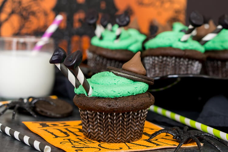 These Melted Witch Cupcakes are fun, cute, and delicious! They're easy to build and the perfect way to bring the Halloween spirit to life at your party!