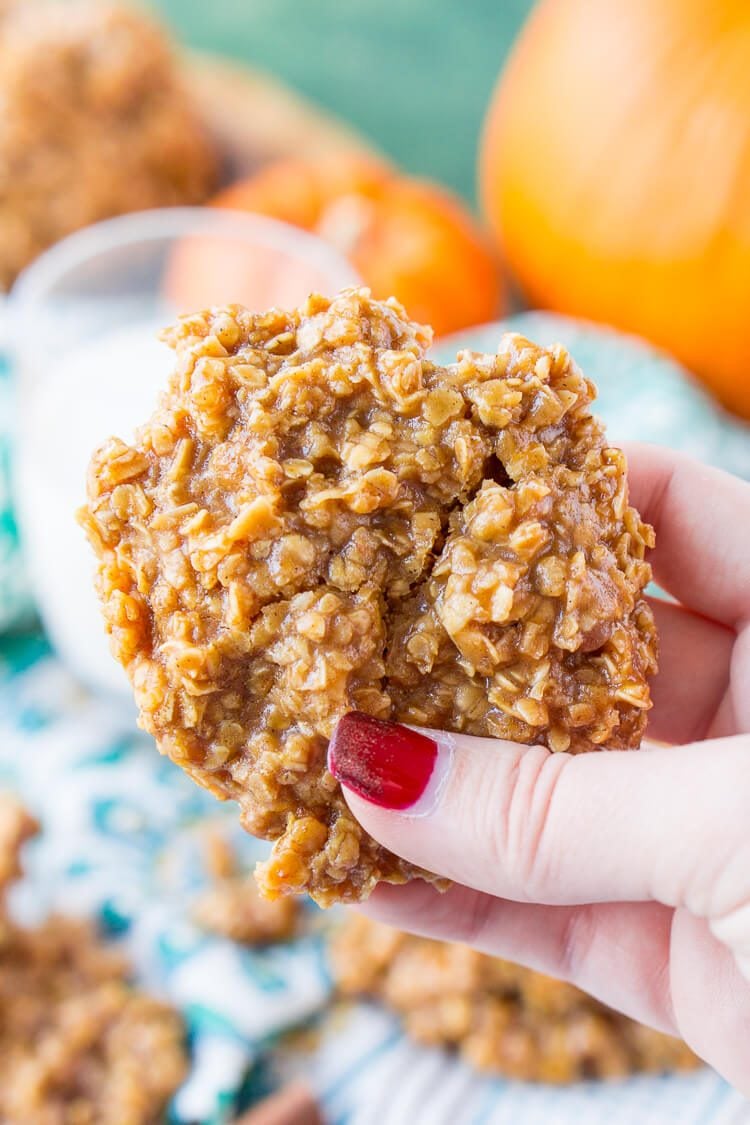 These Pumpkin No Bake Cookies are crazy delicious and so simple to make! Made with oatmeal, pumpkin spice pudding mix, sugar, butter, and more, these cookies will be a hit at home, the office, or a party! Don't let fall pass you by without making a batch!