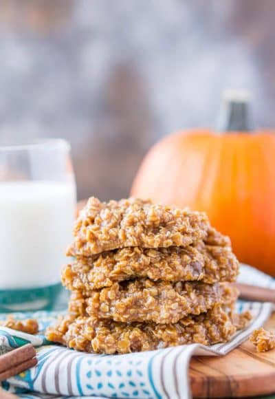 These Pumpkin No Bake Cookies are crazy delicious and so simple to make! Made with oatmeal, pumpkin spice pudding mix, sugar, butter, and more, these cookies will be a hit at home, the office, or a party! Don't let fall pass you by without making a batch!