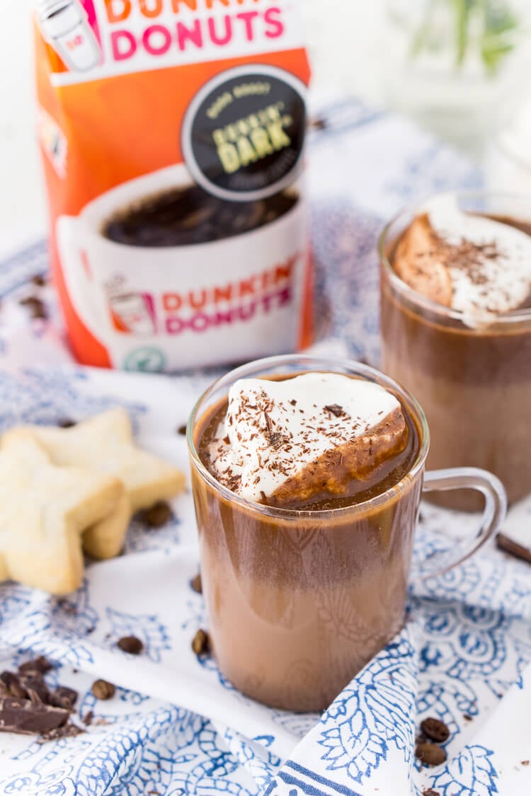 This Hot Chocolate Coffee is an indulgent blend of thick and creamy hot chocolate and bold hot dark roast coffee. The perfect brunch or dessert beverage for the holidays!