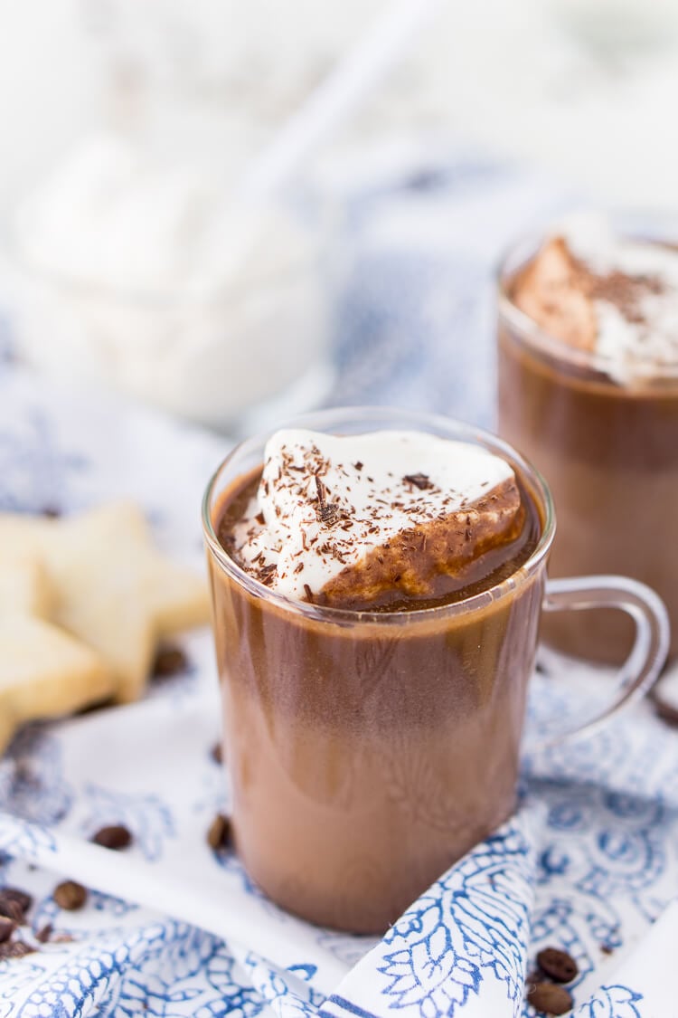 This Hot Chocolate Coffee is an indulgent blend of thick and creamy hot chocolate and bold hot dark roast coffee. The perfect brunch or dessert beverage for the holidays!