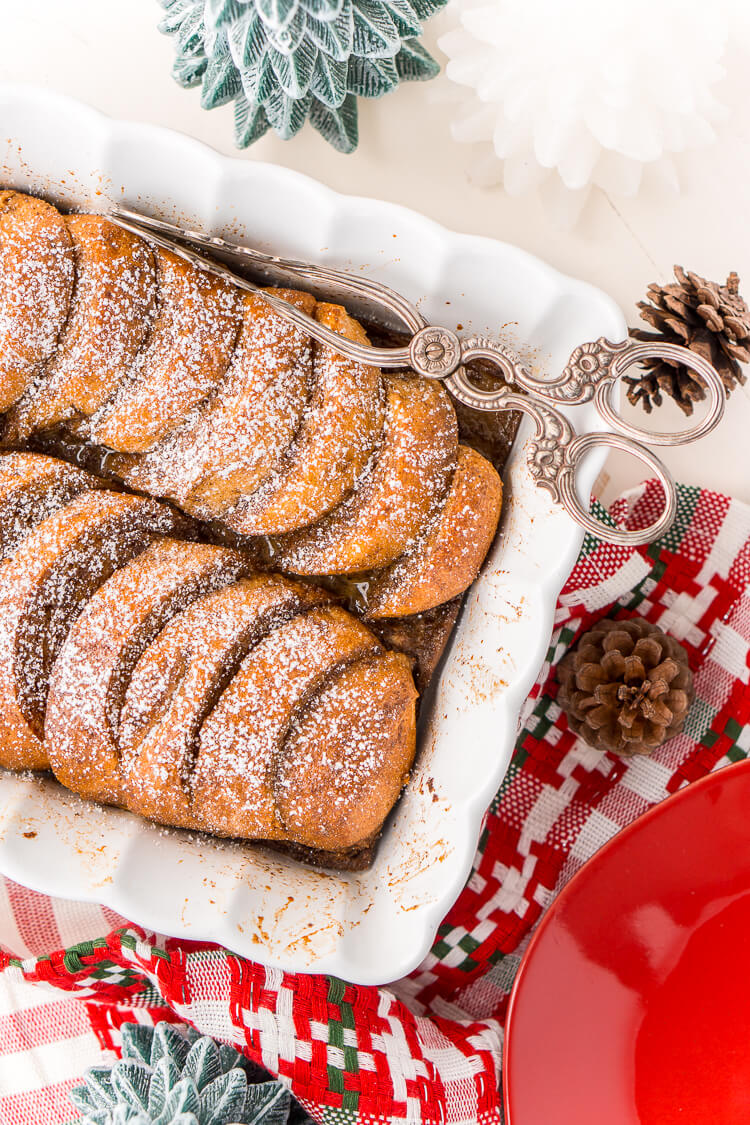 This Gingerbread French Toast Bake Casserole is the perfect way to kick off a snowy holiday morning, or any morning for that matter! It's easy to make and bursting with the sweet and spicy flavors of gingerbread and you can prep it the night before if you'd like!