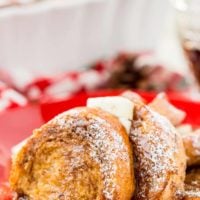 This Gingerbread French Toast Bake Casserole is the perfect way to kick off a snowy holiday morning, or any morning for that matter! It's easy to make and bursting with the sweet and spicy flavors of gingerbread and you can prep it the night before if you'd like!