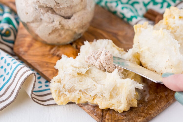 This Homemade Cinnamon Butter is bound to be a holiday table staple. Made in minutes in your stand mixer or blender, you can whip up this delicious, creamy, and spicy butter that's perfect for spreading on dinner rolls, toast, and sweet potatoes! And don't forget to brag that you made it!