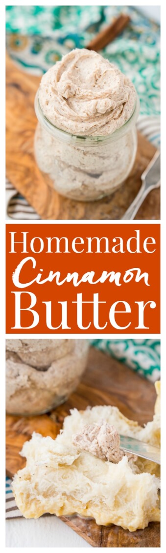 This Homemade Cinnamon Butter is bound to be a holiday table staple. Made in minutes in your stand mixer or blender, you can whip up this delicious, creamy, and spicy butter that's perfect for spreading on dinner rolls, toast, and sweet potatoes! And don't forget to brag that you made it! via @sugarandsoulco