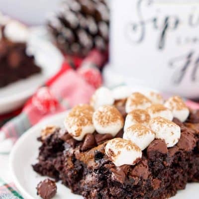 With this Hot Chocolate Dump Cake, there's no need to decide between hot cocoa and chocolate cake – you can have both! An easy holiday dessert made with just six ingredients!