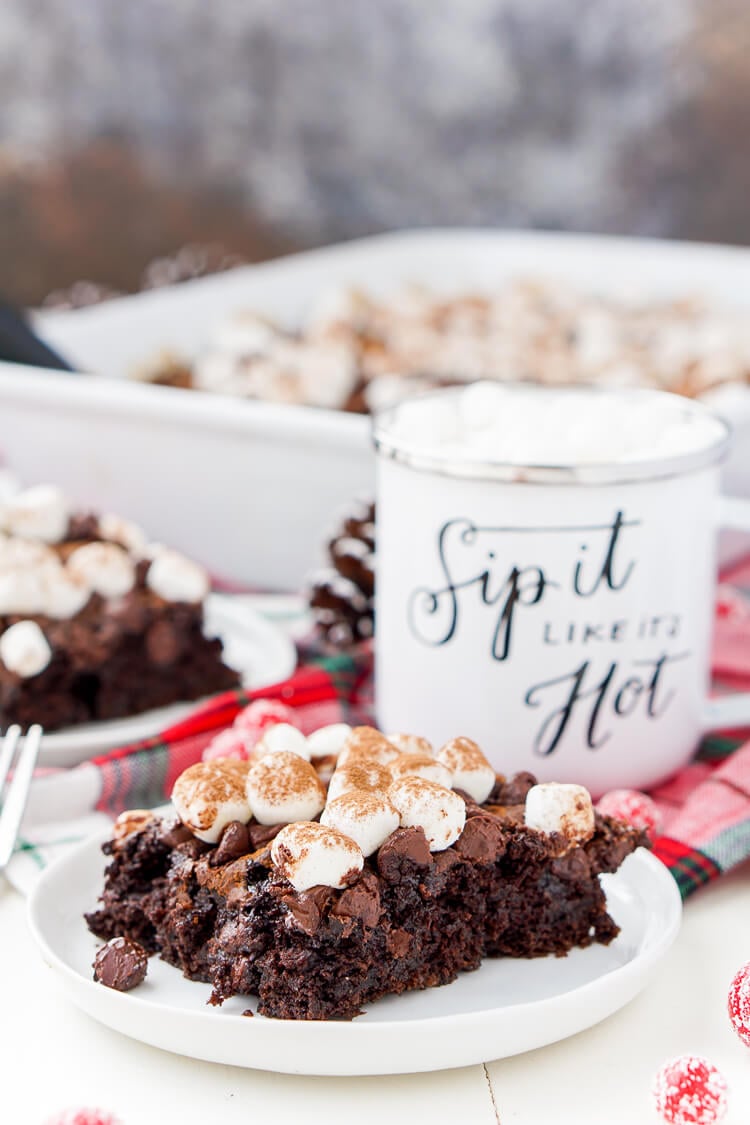 Hot Chocolate Dump Cake for Christmas Dessert