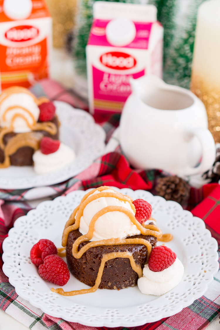 Sticky Toffee Pudding is a rich and cozy cake laced with fig puree and soaked in a sticky toffee sauce. A decadent, sweet, and comforting dessert that can be made up to 4 days ahead of time!
