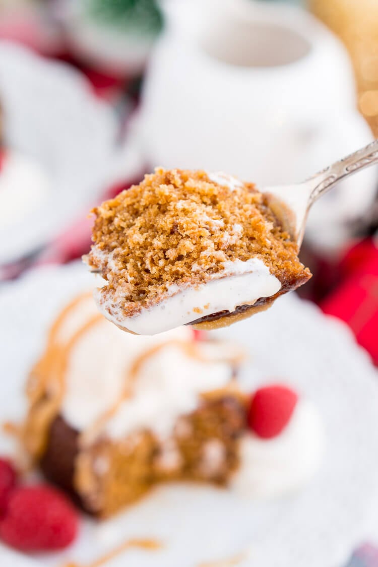 Sticky Toffee Pudding is a rich and cozy cake laced with fig puree and soaked in a sticky toffee sauce. A decadent, sweet, and comforting dessert that can be made up to 4 days ahead of time!