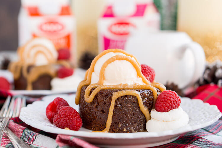 Sticky Toffee Pudding is a rich and cozy cake laced with fig puree and soaked in a sticky toffee sauce. A decadent, sweet, and comforting dessert that can be made up to 4 days ahead of time!