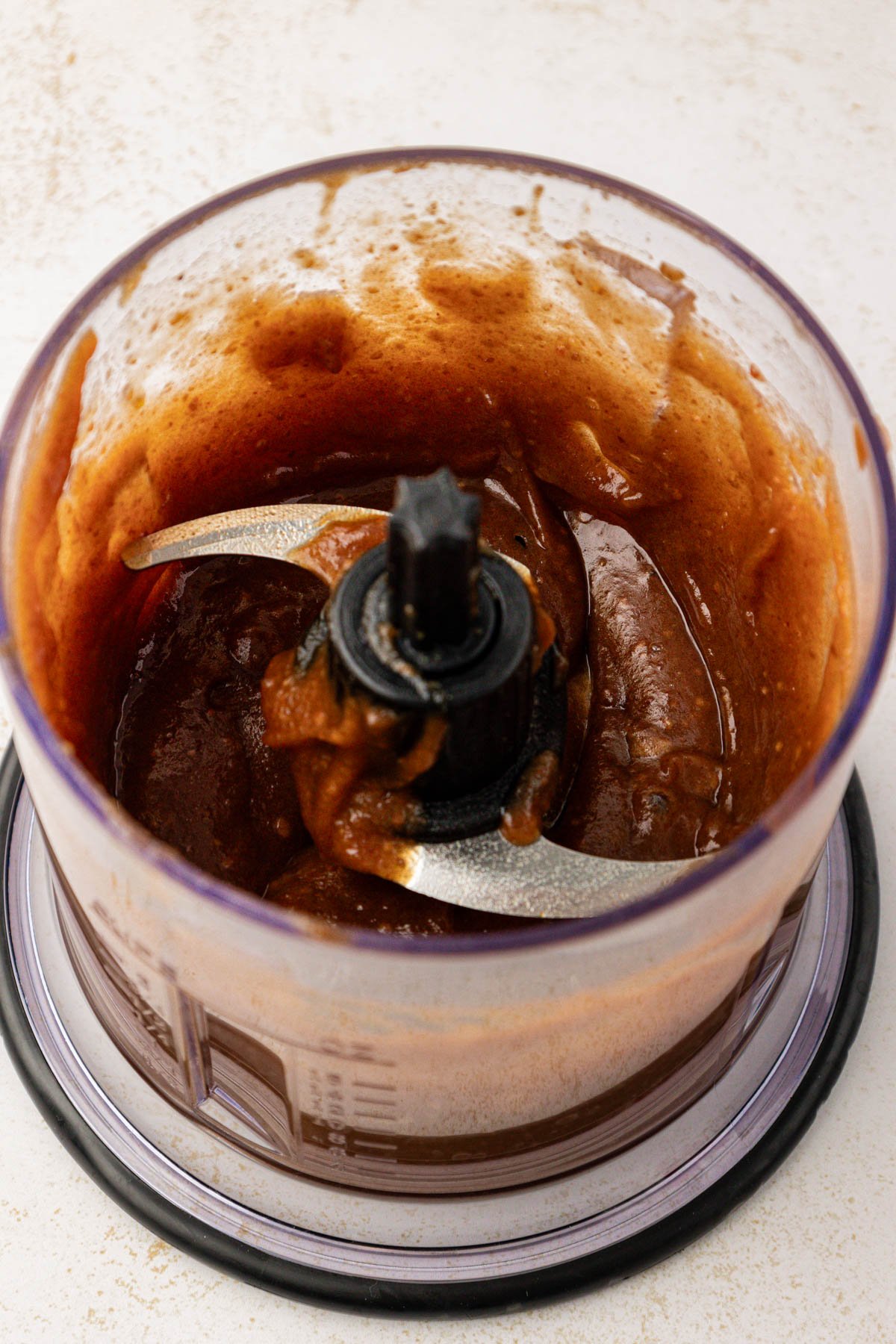 Dates and water pureed in a food processor.
