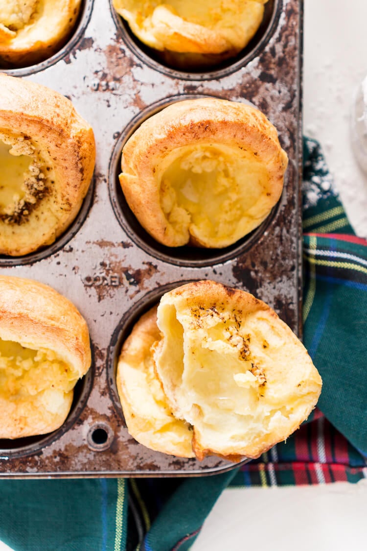 Easy Yorkshire Pudding Popovers are classic, 5-ingredient, English rolls that are delicious, quick and easy to make, and disappear fast! Pair them with a Sunday roast dinner or smother them in jam for breakfast!