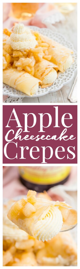Apple Cheesecake Crepes are a fun way to sweeten up brunch or to be enjoyed as a decadent dessert! via @sugarandsoulco