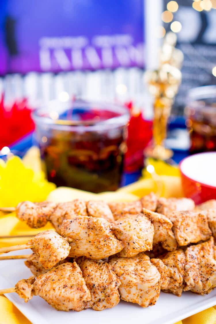 These Baked Cajun Chicken Skewers are marinated in zesty Cajun flavors, baked to perfection, and served with a creamy and cool mint yogurt sauce.