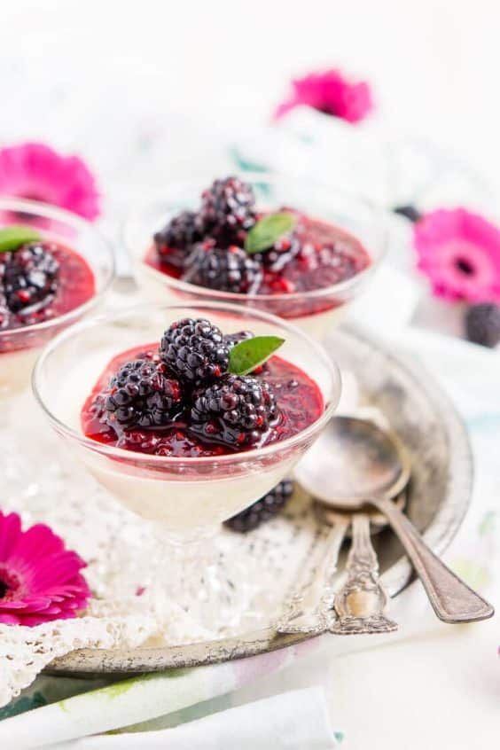 Blackberry Buttermilk Panna Cotta Recipe Sugar & Soul