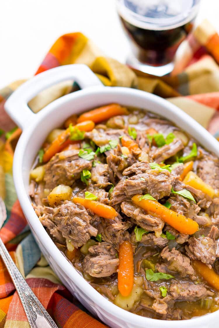 Instant Pot Pot Roast is a fast and delicious homestyle dinner recipe that's ready in about an hour with an Instant Pot or eight hours with a slow cooker. Loaded with carrot, potatoes, celery!