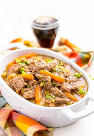 Instant Pot Pot Roast is a fast and delicious homestyle dinner recipe that's ready in about an hour with an Instant Pot or eight hours with a slow cooker. Loaded with carrot, potatoes, celery!