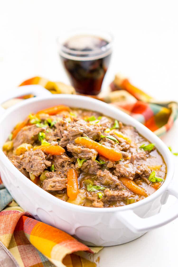 Instant Pot Pot Roast is a fast and delicious homestyle dinner recipe that's ready in about an hour with an Instant Pot or eight hours with a slow cooker. Loaded with carrot, potatoes, celery!