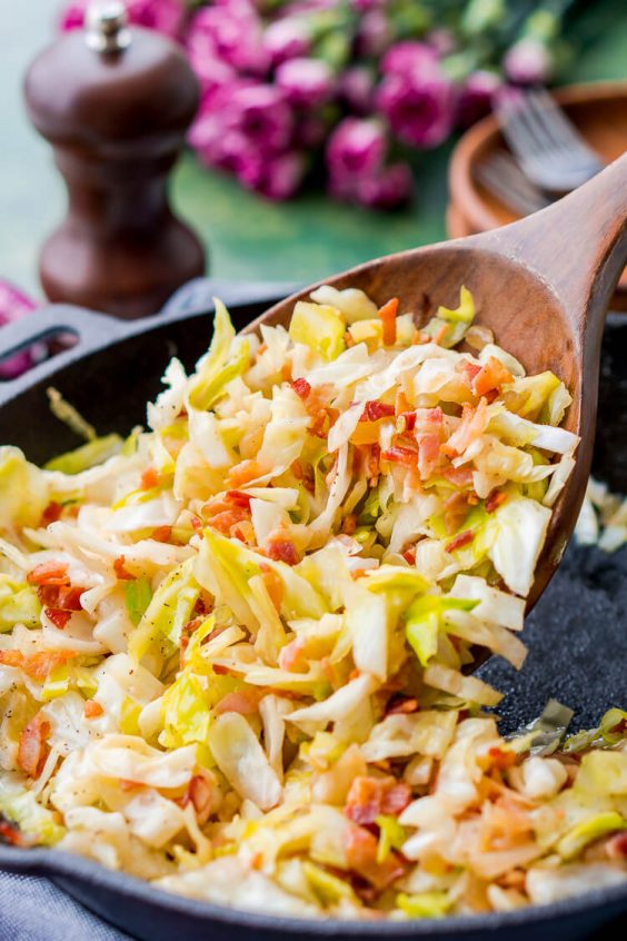 Easy Irish Fried Cabbage and Bacon Recipe - Sugar and Soul