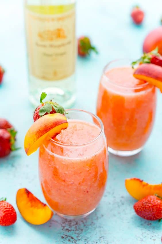 Strawberry Peach Wine Slushies Recipe Sugar & Soul