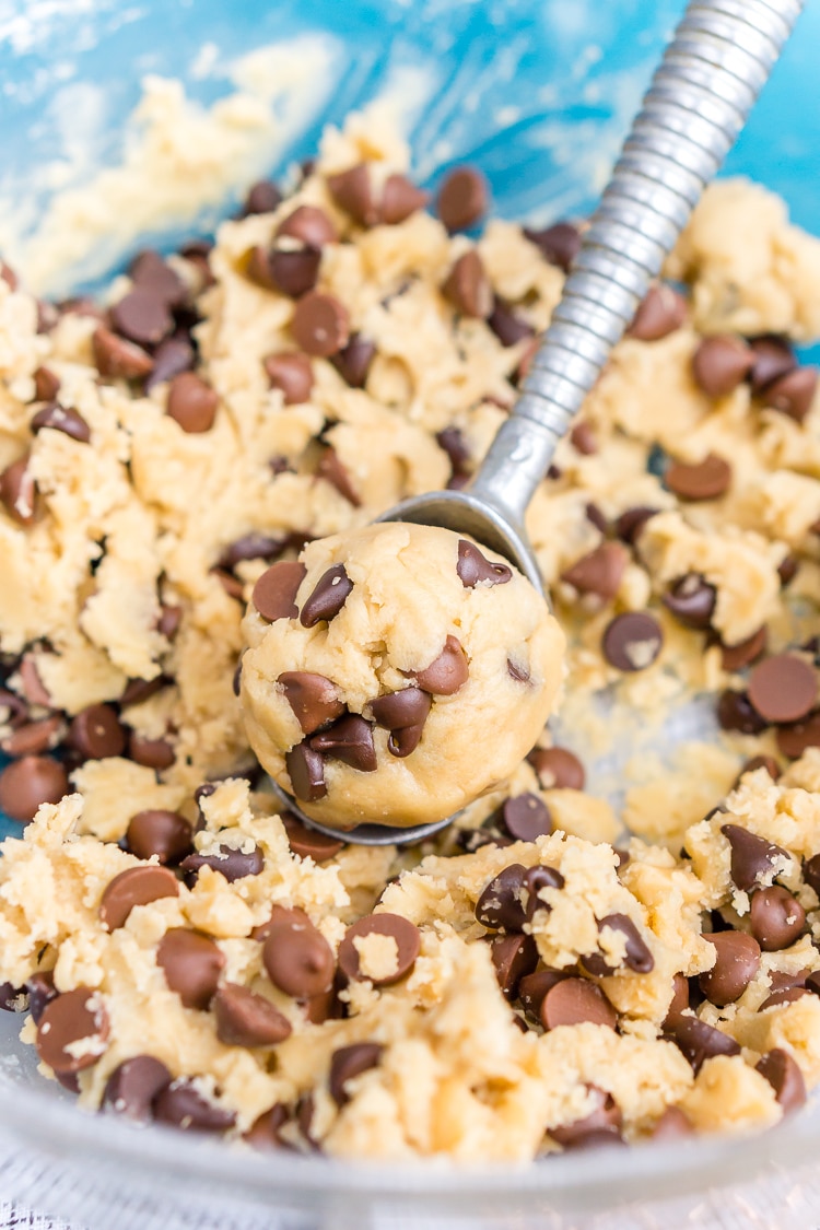 These Bakery Style Chocolate Chip Cookies are perfection! They're big, thick, and chewy and loaded with milk and semisweet chocolate chips!