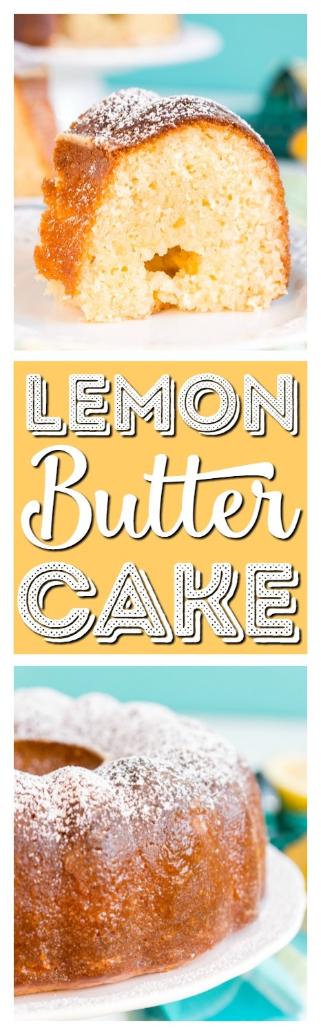 This Lemon Butter Cake is a dense and delicious pound cake loaded with sugar, butter, and lemon for the ultimate summertime cake! via @sugarandsoulco