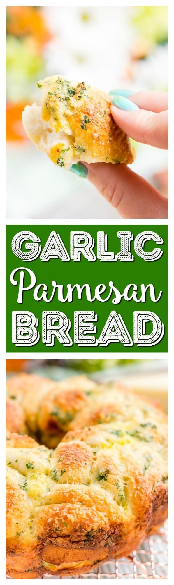 This Garlic Parmesan Monkey Bread is so easy to make and packs tons of flavor! Perfect as a savory side for brunch and dinner! via @sugarandsoulco