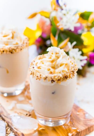 This German Chocolate Cocktail is a sweet dessert drink that's loaded with coconut, vanilla, chocolate, and caramel flavors! It can be made non-alcoholic too!