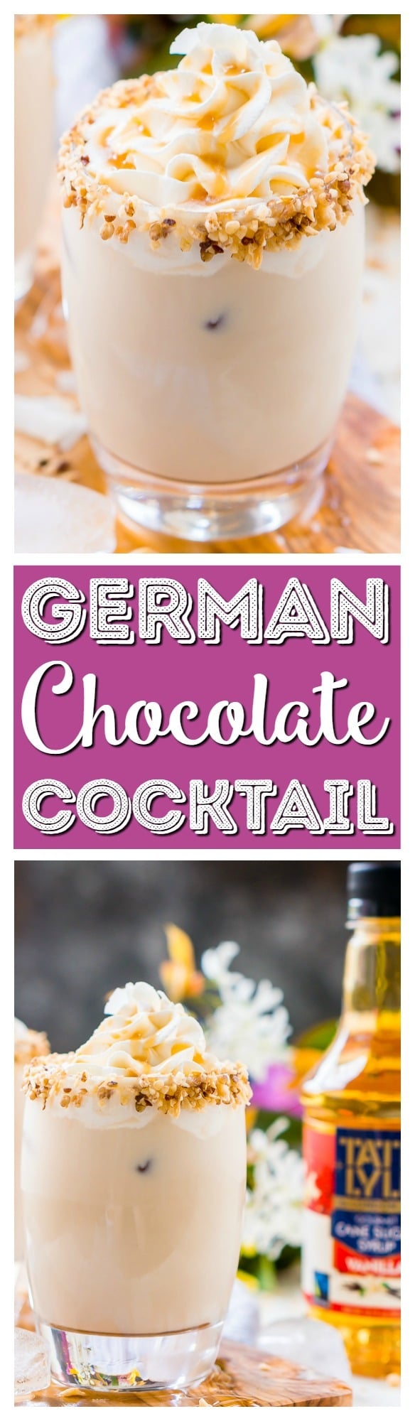 This German Chocolate Cocktail is a sweet dessert drink that's loaded with coconut, vanilla, chocolate, and caramel flavors! It can be made non-alcoholic too! via @sugarandsoulco