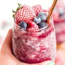 Sangria Slushies are loaded with berry and citrus flavors and Red Moscato making it the perfect frozen cocktail for summer!