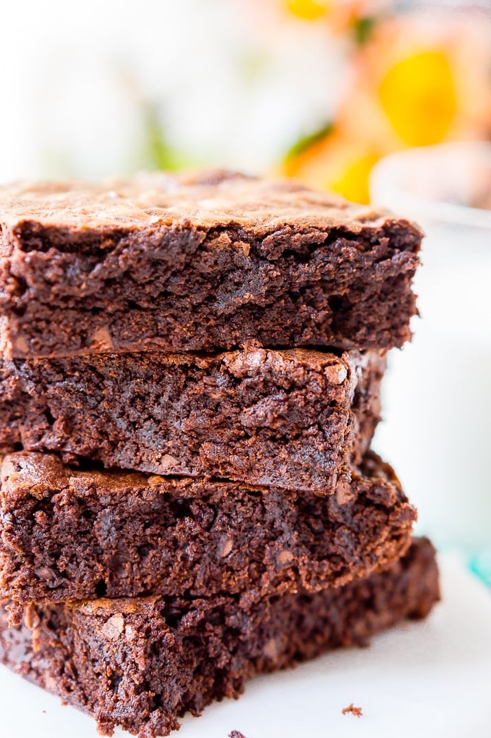 These classic Fudge Brownies are loaded with rich, deep, chocolate flavor and have a crisp top and fudgy center and are sure to be loved by everyone!