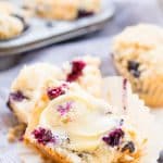 Blueberry Muffins are made with tangy buttermilk and delicious blueberries for a yummy breakfast muffin topped with a sugary butter crumble.