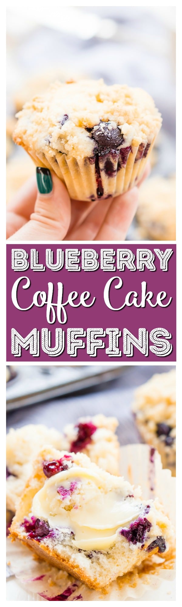 Blueberry Muffins are made with tangy buttermilk and delicious blueberries for a yummy breakfast muffin topped with a sugary butter crumble. via @sugarandsoulco