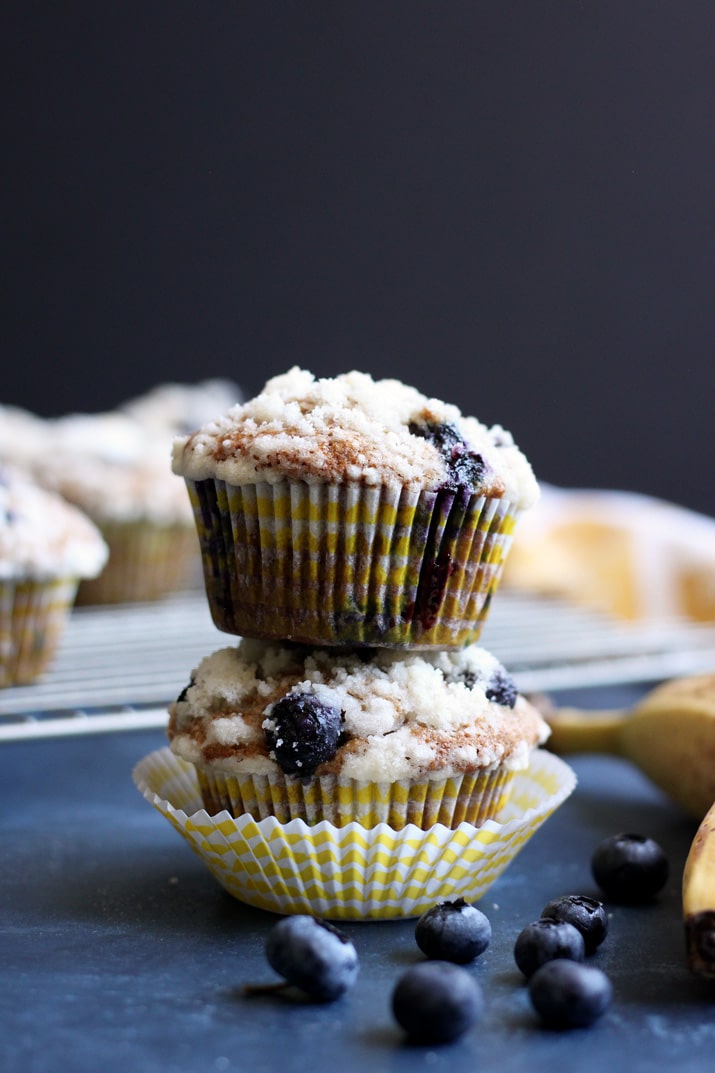 These delicious Banana Blueberry Whole Wheat Muffins are great for on the go breakfast, yet taste like a decadent dessert.