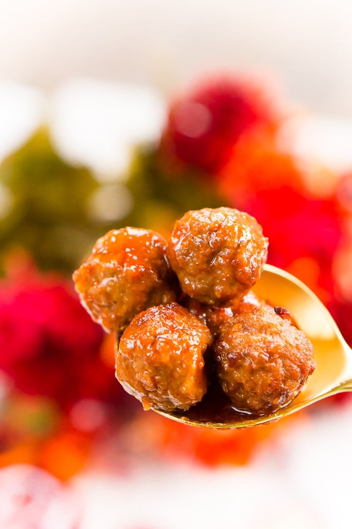 These Apple Cocktail Meatballs are an easy party food appetizer that’s made in the slow cooker and loaded with flavors that will tantalize your taste buds!