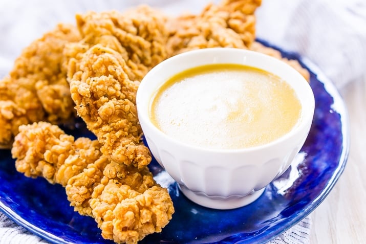 Maple Mustard Sauce is a twist on honey mustard that's made with just 3 ingredients you probably already have, use it on chicken, sandwiches, and more!