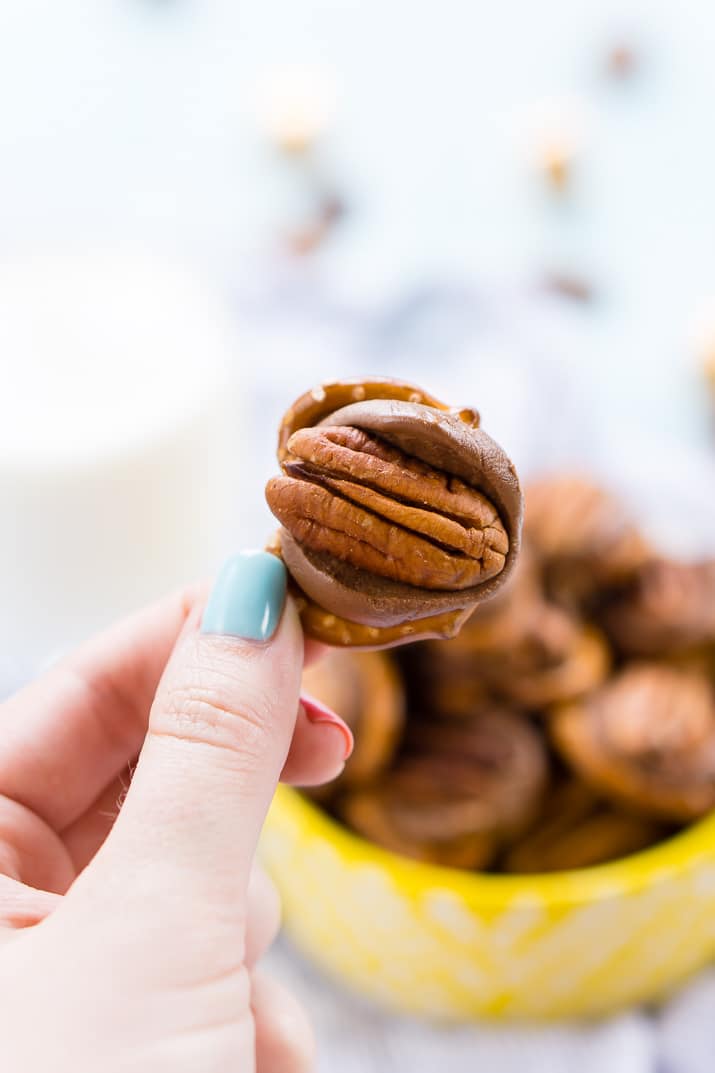 Pretzel Turtles are made with just three ingredients and everyone will love the mix of salty and sweet in this delicious little dessert candy!