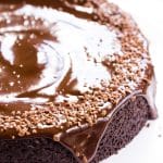 This Chocolate Wacky Cake is a delicious old fashioned one-pan chocolate cake that contains no eggs, butter, or milk! It's totally wacky and vegan too!