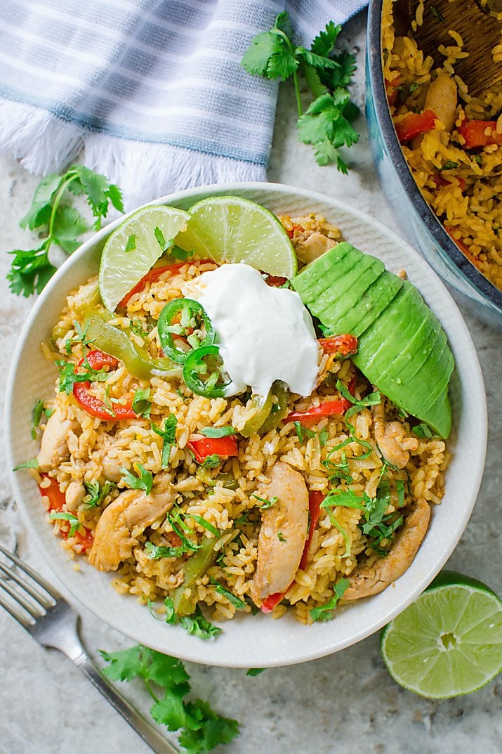 This chicken fajita rice is packed with authentic Mexican flavors. Super easy & delicious Mexican fried rice for lunch or dinner.