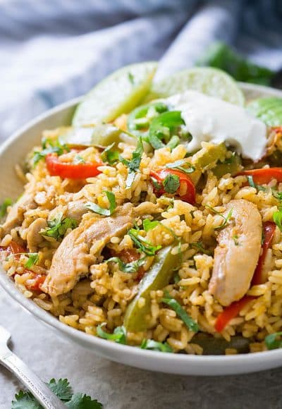 This Chicken Fajita Rice is packed with authentic Mexican flavors. It's a super easy, delicious, and filling Mexican fried rice perfect for lunch or dinner.