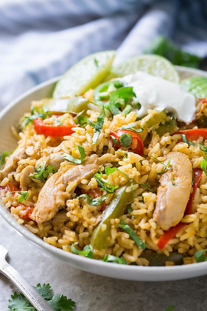 This Chicken Fajita Rice is packed with authentic Mexican flavors. It's a super easy, delicious, and filling Mexican fried rice perfect for lunch or dinner.