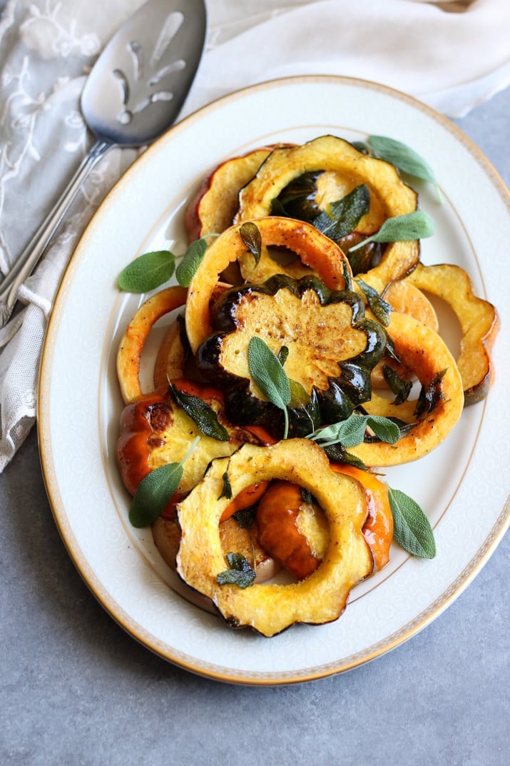 This simple recipe for Roasted Winter Squash with Brown Butter and Sage is a quick side dish that you can prepare in just 30 minutes. It’s a great way to utilize in season produce and celebrate Fall’s flavor.