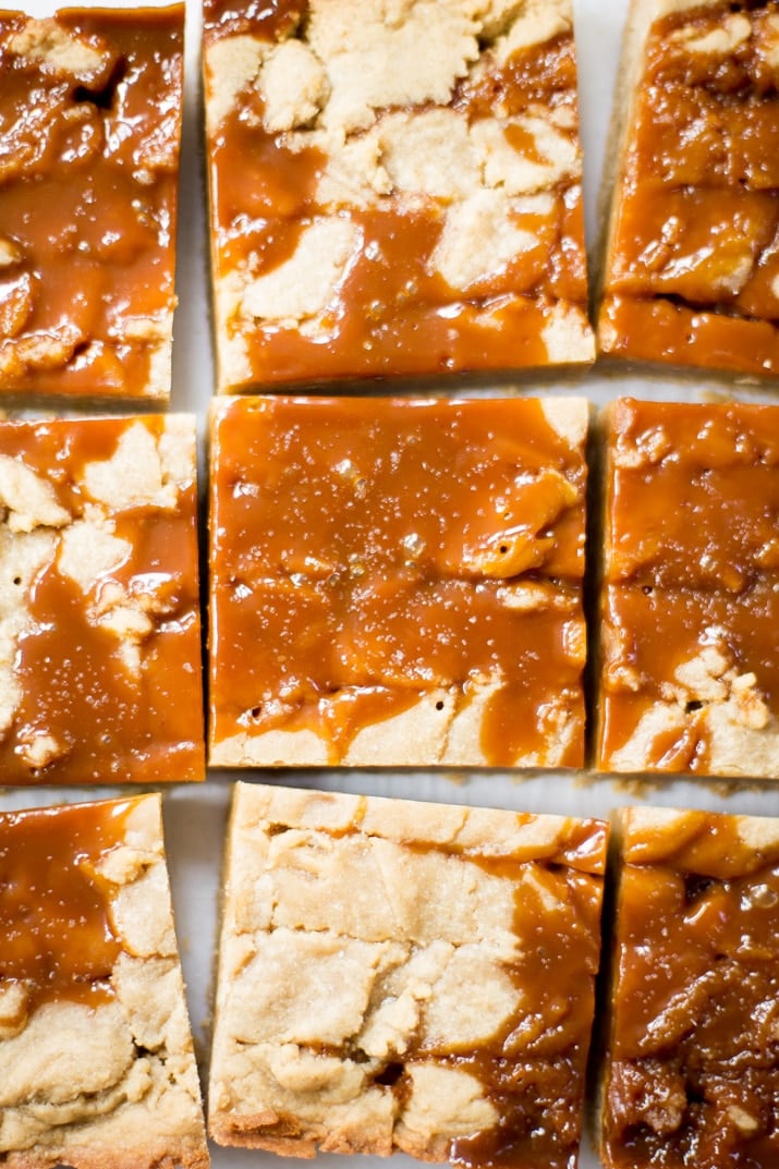 These Easy Salted Caramel Blondies, with layers of sweet vanilla and rich salted caramel flavor, are the epitome of decadence and the perfect dessert to make as we transition into fall!