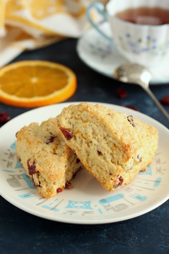 These delicious Cranberry Orange Scones are great for breakfast, as an afternoon snack, or even as a dessert. The smaller portion is perfect for a quick bite on the go without the guilt.