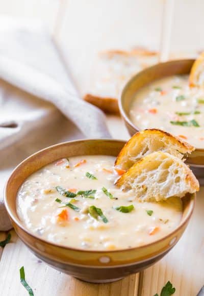 Creamy Wild Rice Soup is the perfect slow cooker soup for cold winter nights and loaded with a wild rice blend fresh, carrots, and celery.