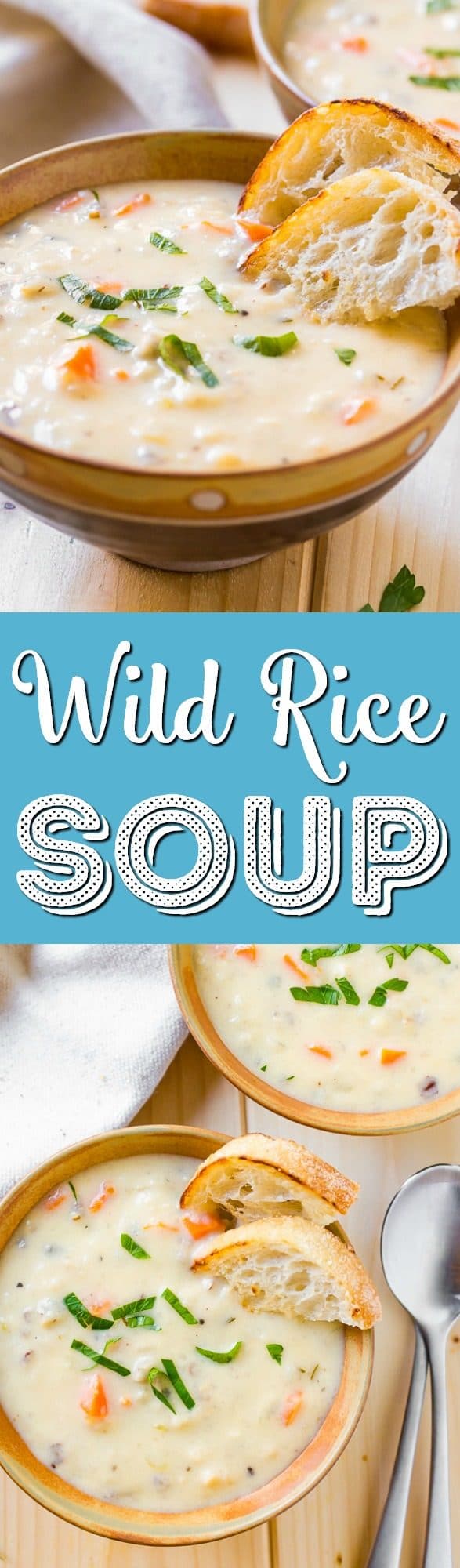 Creamy Wild Rice Soup is the perfect slow cooker soup for cold winter nights and loaded with a wild rice blend fresh, carrots, and celery.