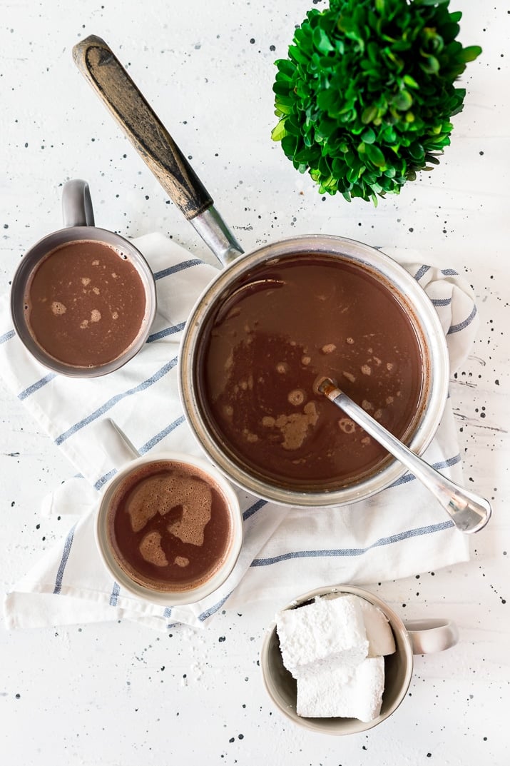 This French Hot Chocolate is rich and creamy and perfect for the holiday season!