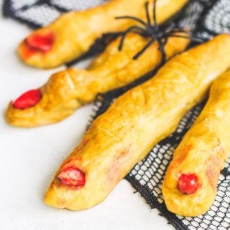 These Soft Pretzel Witches Fingers are the perfect savory snack to pair with all of your Halloween candy!