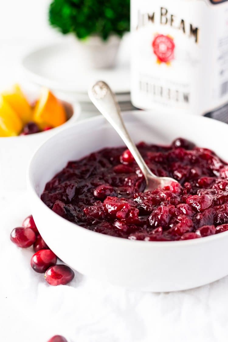 Cranberry Sauce made with orange and bourbon