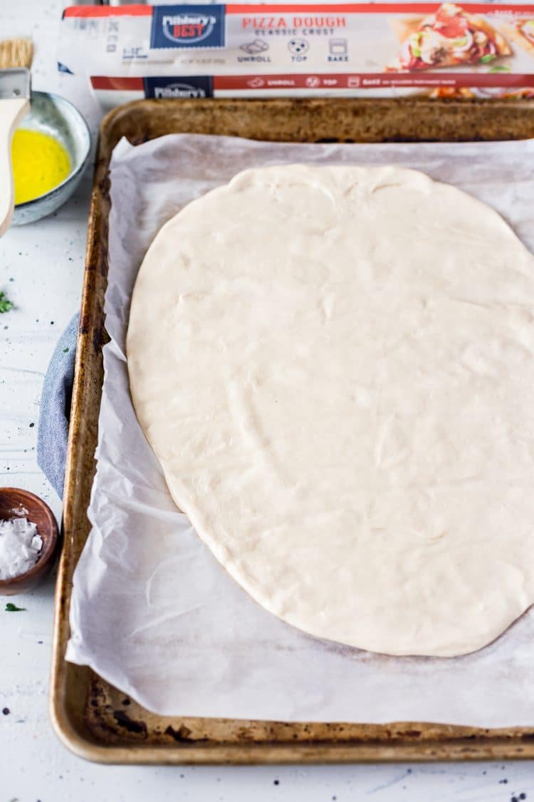 Making Margherita Pizza with Pillsbury's Best Pizza Dough